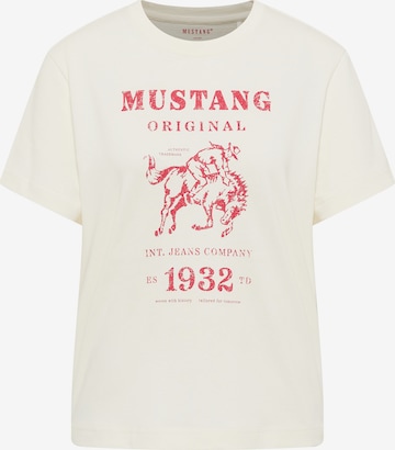 MUSTANG T-Shirt ' Floris ' in Weiß: Vorderseite