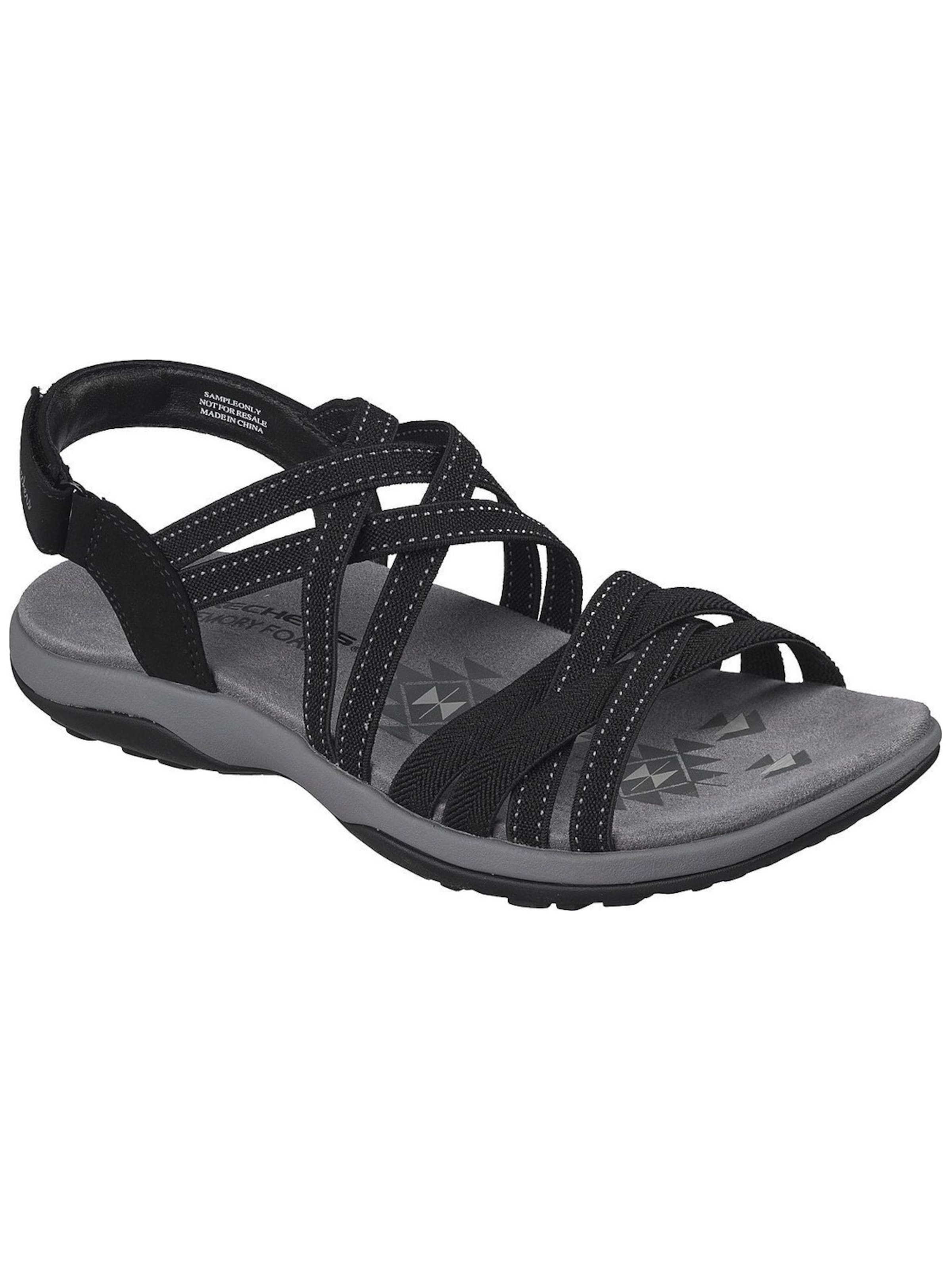 SKECHERS Sandale 'Skechers Reggae Slim - Summer Getaway'‌‌‌ in Schwarz: Vorderseite