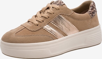 Baskets basses Tamaris en marron : devant