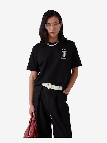 T-Shirt Casablanca en noir : devant