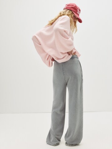 Pull&Bear Wide leg Broek in Grijs