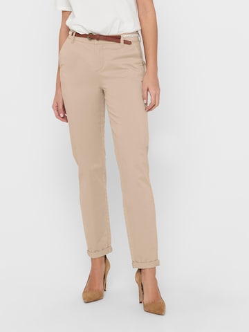 ONLY Regular Chino Pants 'Biana' in Brown: front