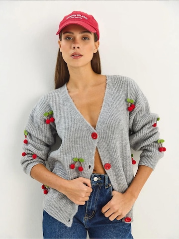 Bianco Lucci Strickjacke in Grau