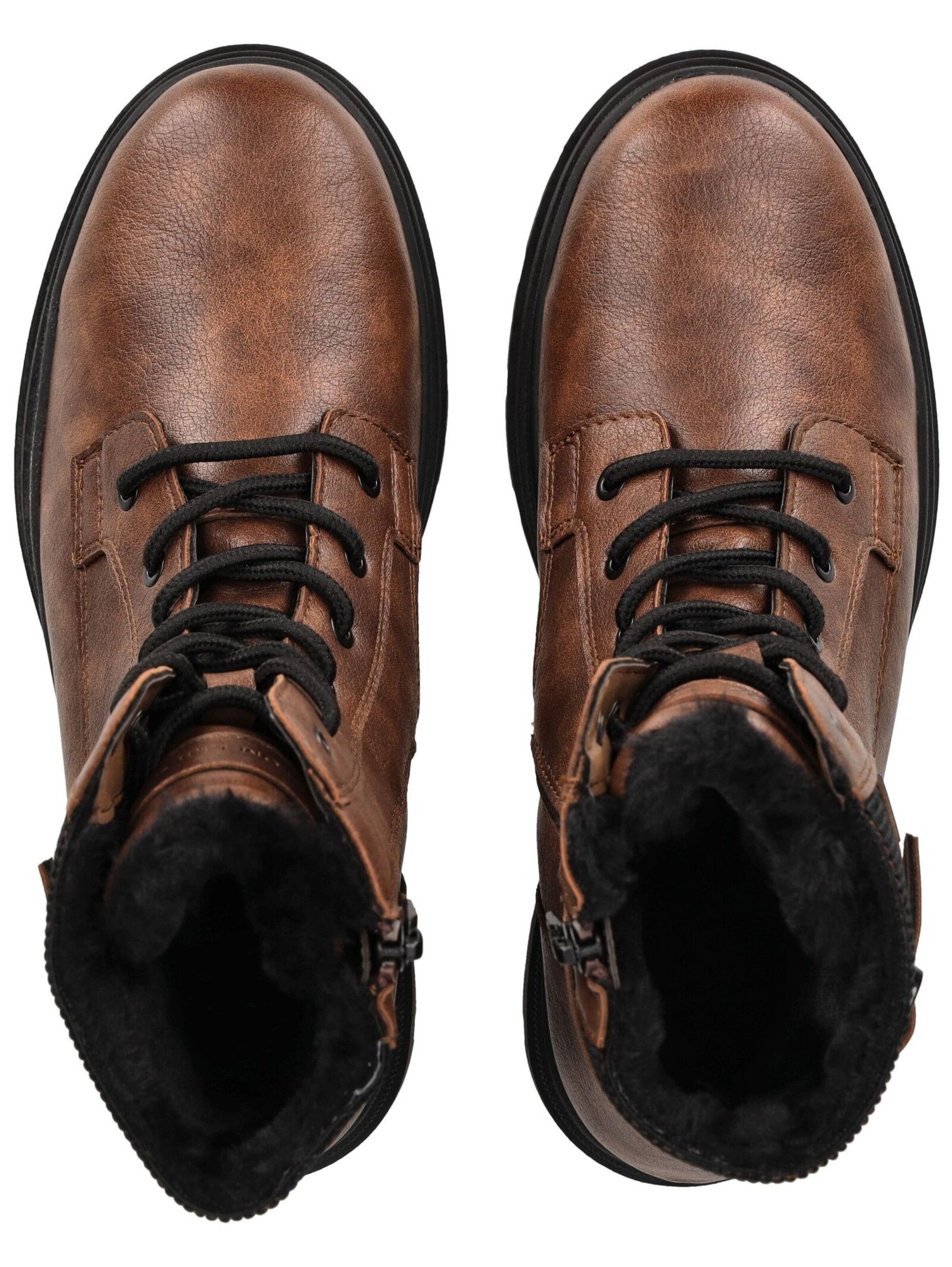 TOM TAILOR Schnürstiefelette in Braun