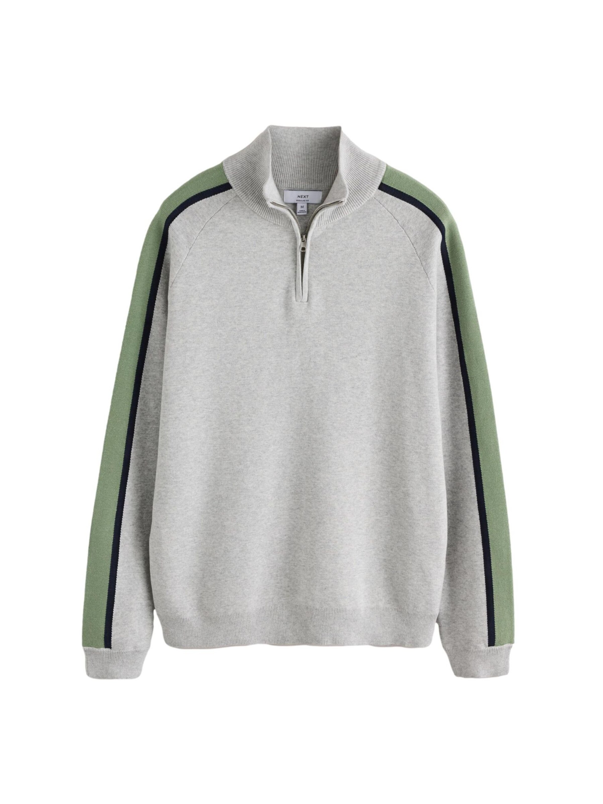 Next Pullover in XXXL in grau / hellgrün / schwarz, Produktansicht