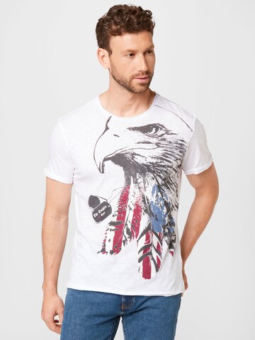 Key Largo Shirt 'Eagle Eyes' in Wit: voorkant