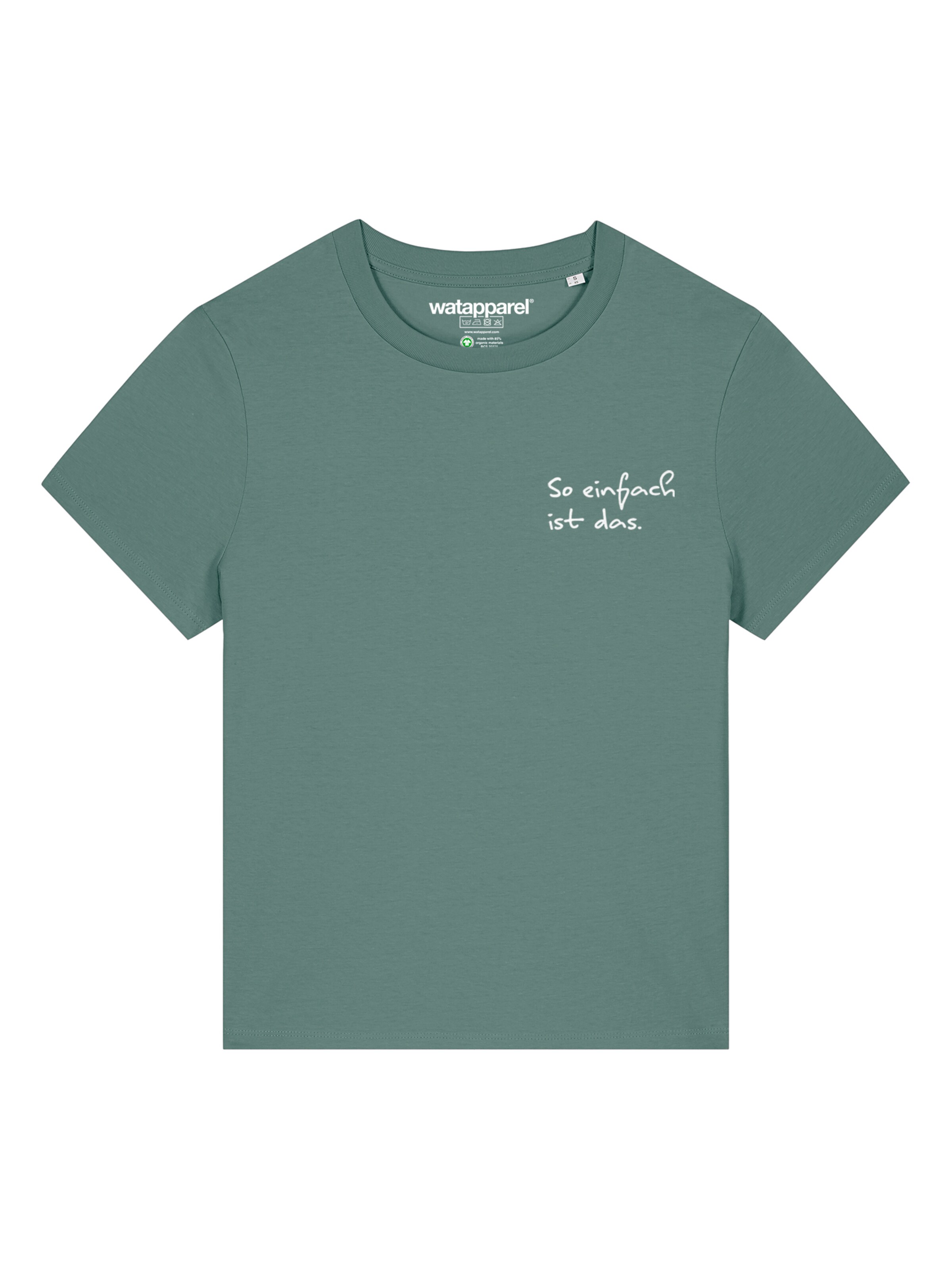 Watapparel Shirt 'So Einfach Ist Das' in Groen: voorkant