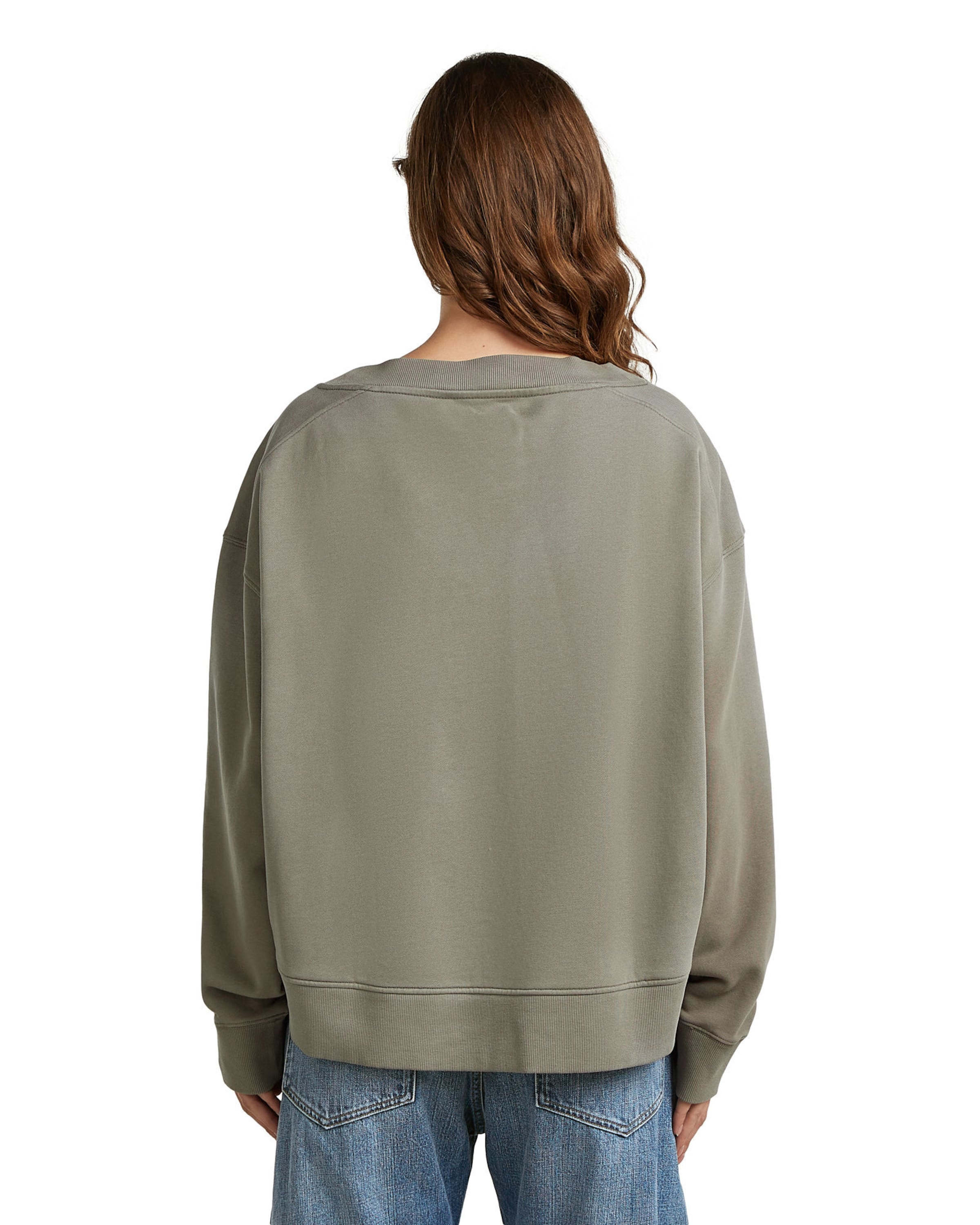 G-STAR Sweatshirt 'Sunfaded V-Neck Loose Sweater' in Bruin