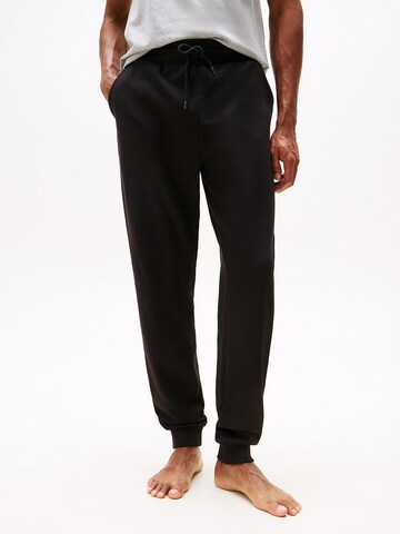 Tommy Hilfiger Underwear Tapered Trousers in Black: front