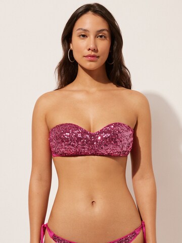 CALZEDONIA Bandeau 'SURFACE ROYAL' Bikini Top in Pink: Vorderseite
