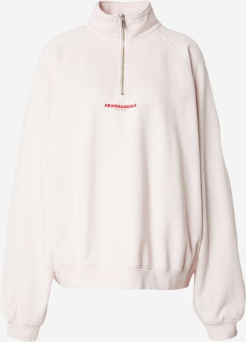 ARMEDANGELS Collegepaita värissä vaaleanpunainen: etupuoli