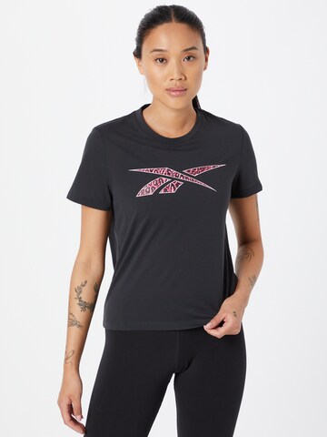 T-shirt fonctionnel Reebok en noir : devant