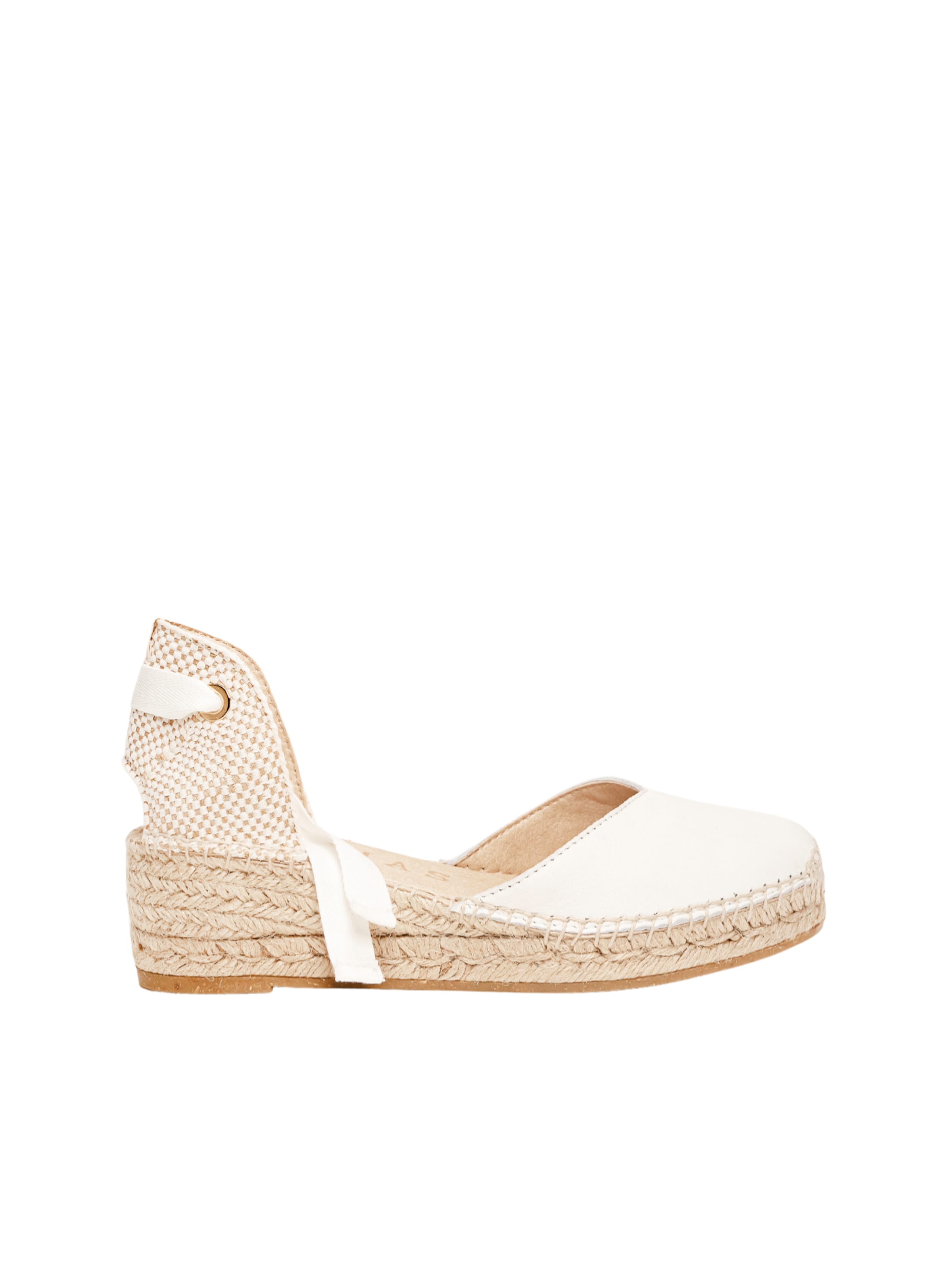 Décolleté sling 'Alpargata Cuña 5 cm' di Alhamas in bianco: frontale