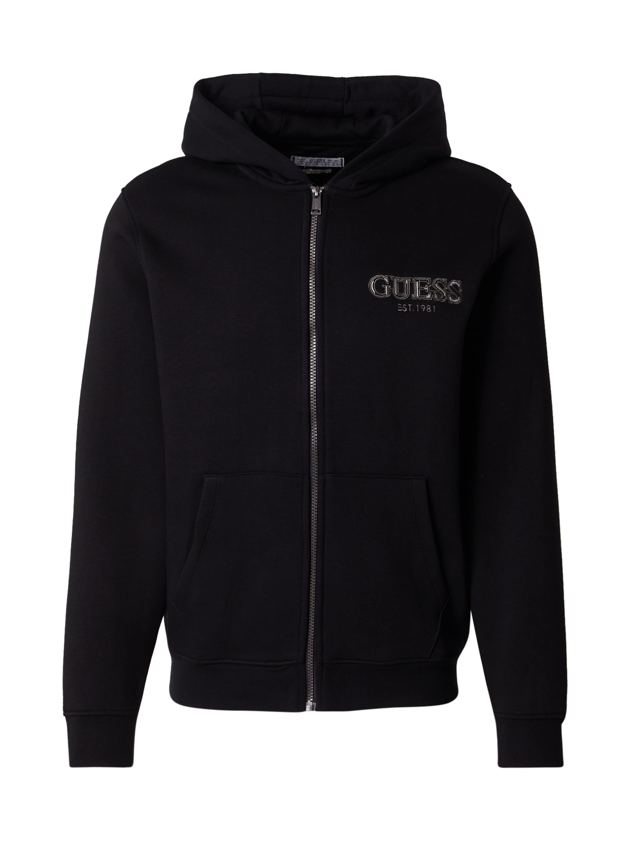 Veste de survêtement GUESS en noir : devant