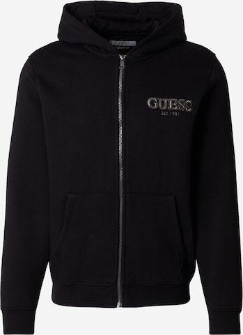 Veste de survêtement GUESS en noir : devant