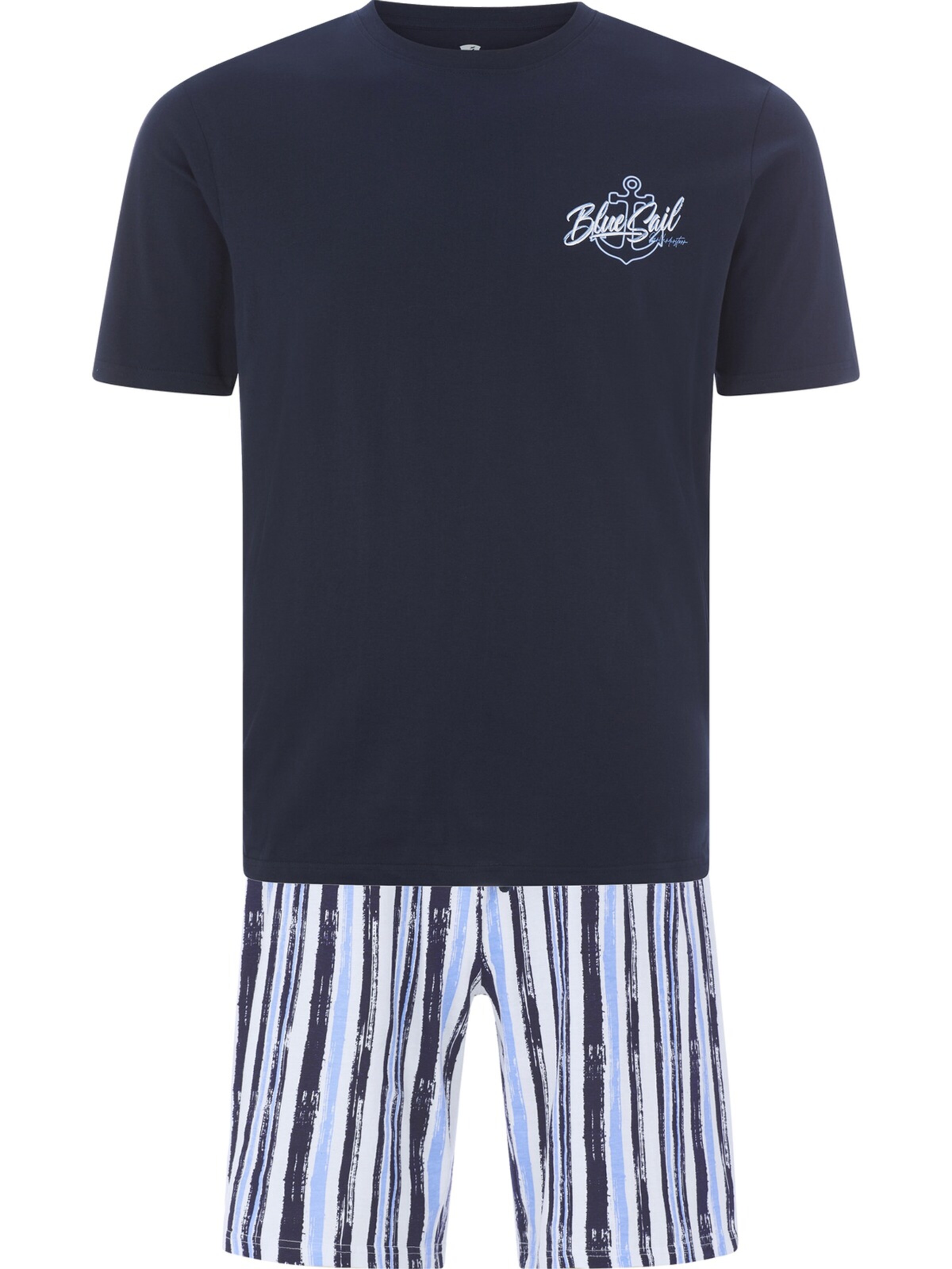 Jan Vanderstorm Schlafanzug 'Askivar' in Blau: Vorderseite