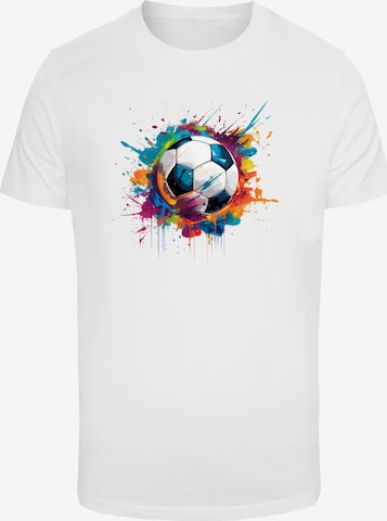 T-Shirt 'Bunte Fußball Grafik' F4NT4STIC en blanc : devant