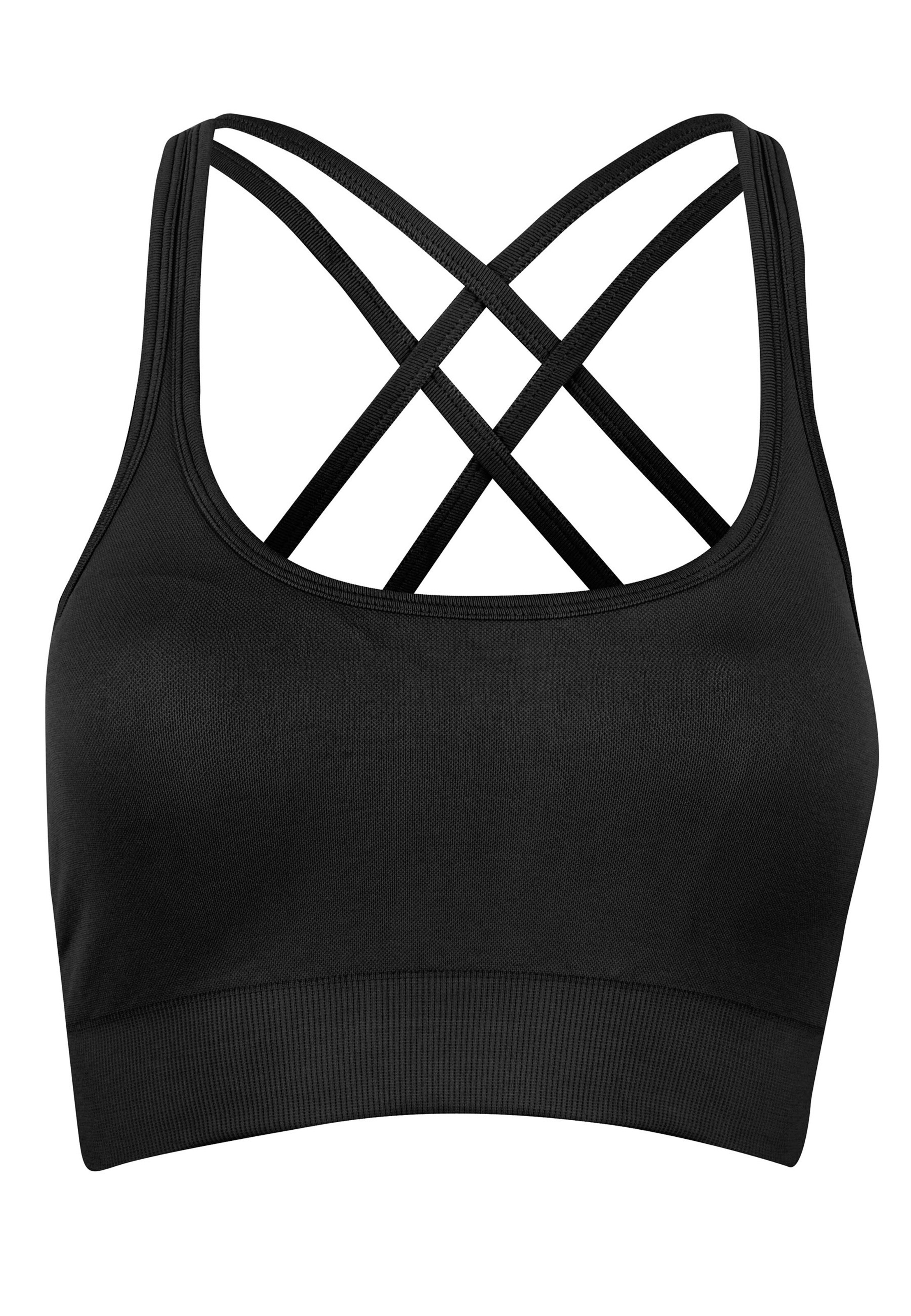 BeShaped Bralette Sports bra 'Sportschool koningin' in Black: front