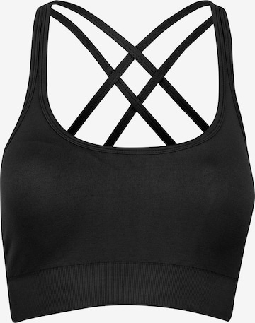 BeShaped Bralette Sports bra 'Sportschool koningin' in Black: front