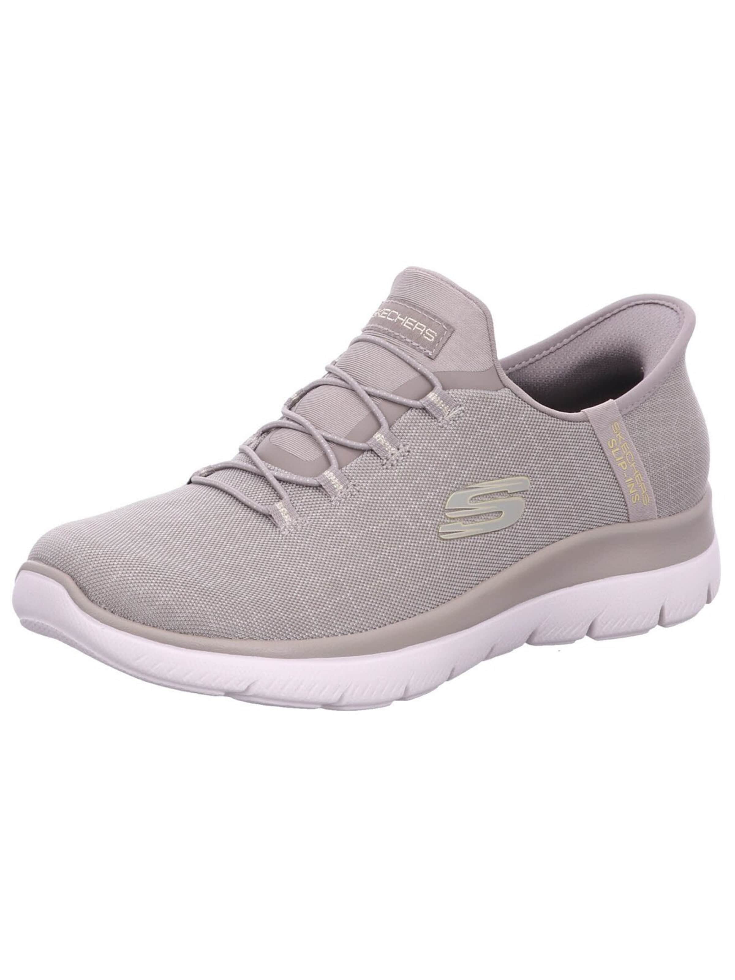 SKECHERS - Calzado deportivo con cordones 'Slipper Damen 150128 TPGD Textil in grau' en gris: frente