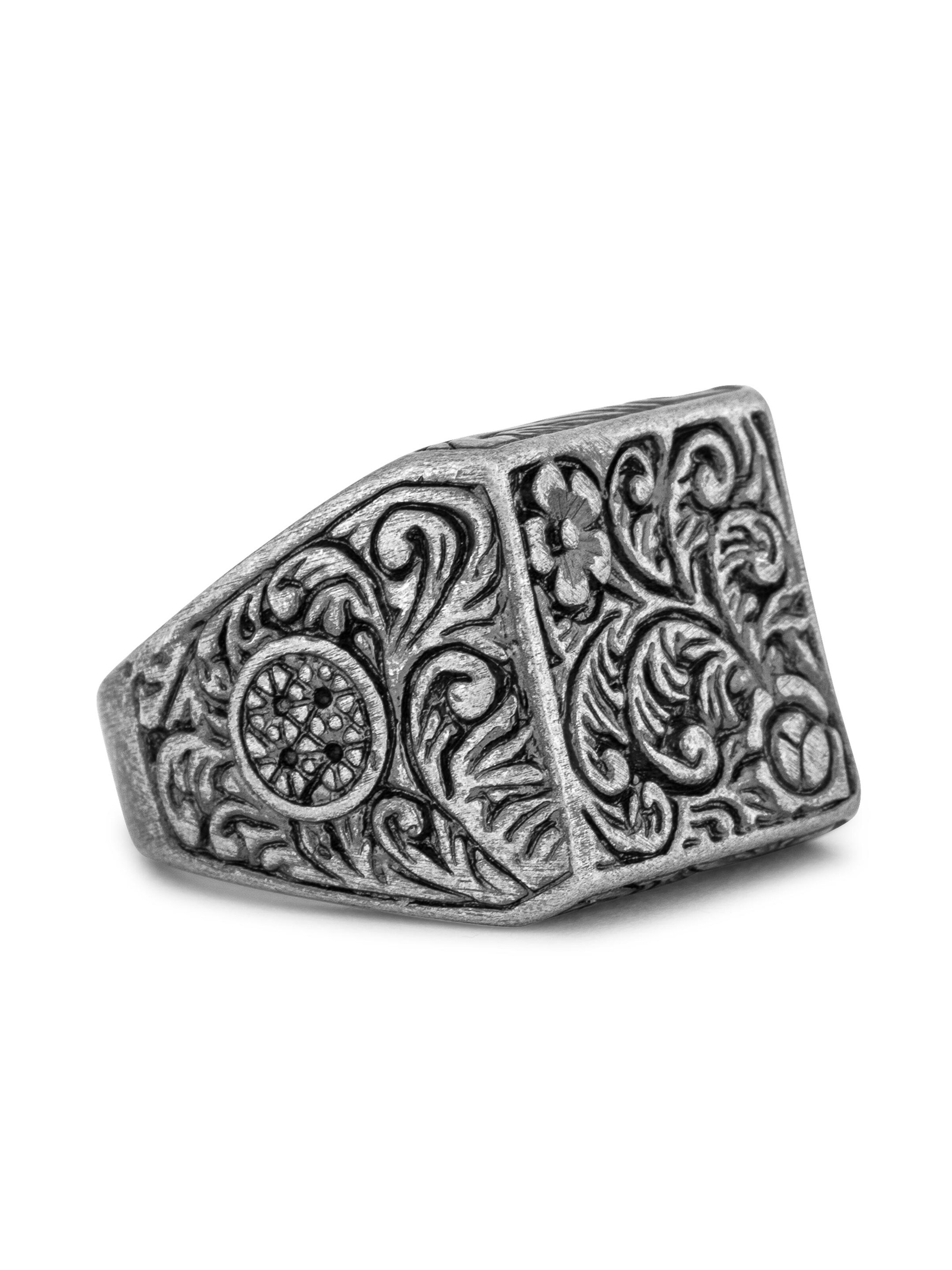 Akitsune Ring 'Floral'‌‌‌‌‌ in Silber