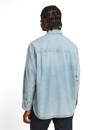 G-STAR Comfort fit Overhemd 'Pleated' in Blauw