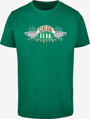 ABSOLUTE CULT Shirt 'Friends - Central Perk Christmas Lights' in Groen: voorkant