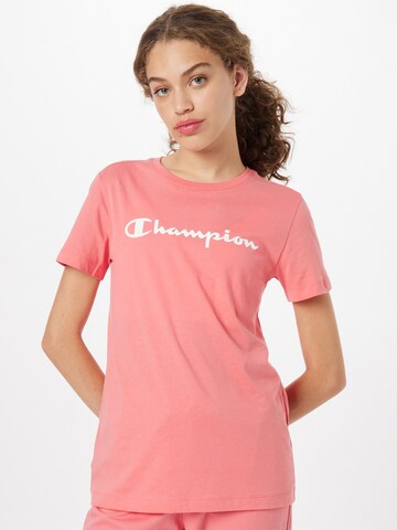 Champion Authentic Athletic Apparel - Camisa em rosa: frente