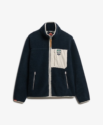 Superdry Fleece jas in Blauw: voorkant