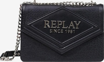 REPLAY - Bolso de hombro 'HAMMERED SYNTHETIC+ PLAIN SYNTHETIC FW01CL.000.A7243S' en negro: frente