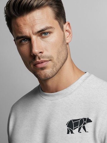 Neverless Sweatshirt 'Bär Lineart Polygon' in Grey