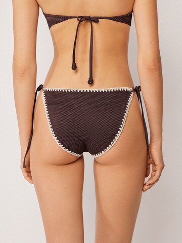 CALZEDONIA Bikini Bottoms 'Bicolor Embroidery' in Brown