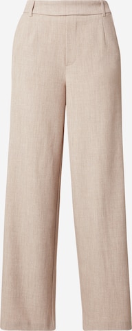 VILA Wide leg Bandplooibroek 'VIVARONE' in Beige: voorkant