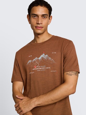 TOM TAILOR T-Shirt in Braun