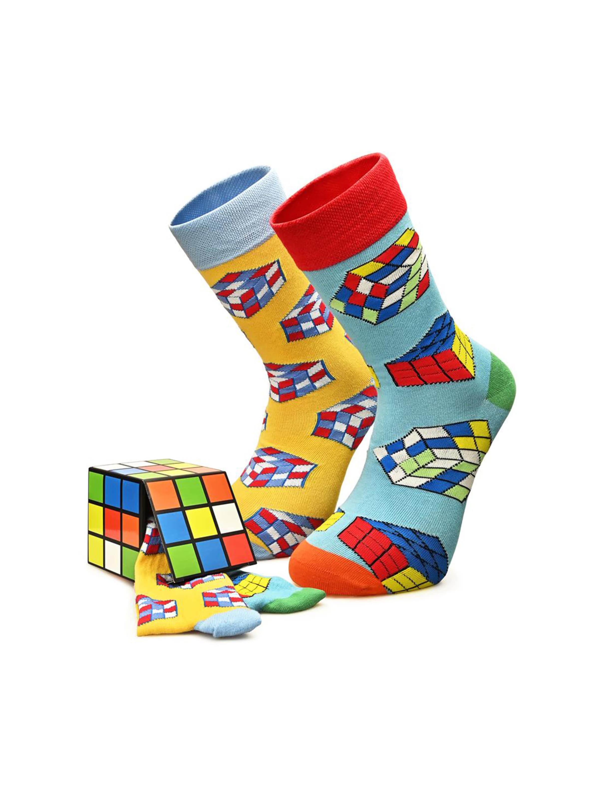 Chaussettes 'Zauberwürfel' Crea Socks en jaune : devant