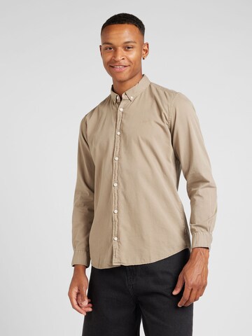 QS Regular Fit Hemd in Braun: Vorderseite
