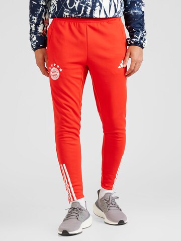 Coupe slim Pantalon de sport 'Fc Bayern Tiro 23 Training Bottoms' ADIDAS PERFORMANCE en orange : devant