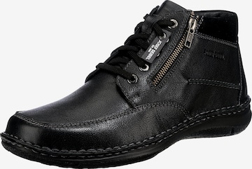 JOSEF SEIBEL Lace-Up Boots 'Anvers 84' in Black: front