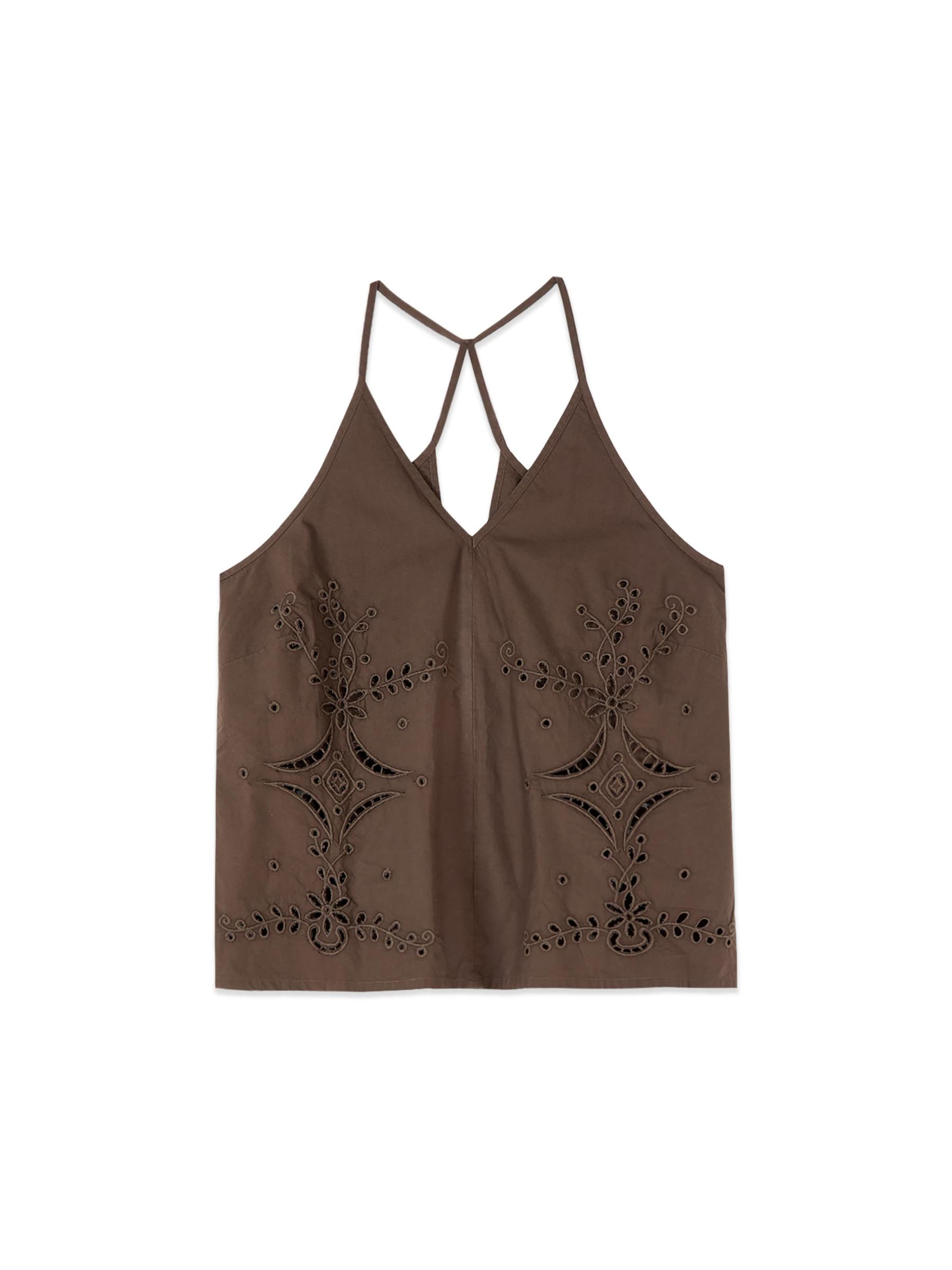 Top di oltre in marrone: frontale