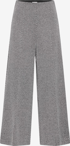 ICHIWide Leg/ Široke nogavice Hlače 'IHKATE' - bijela boja: prednji dio