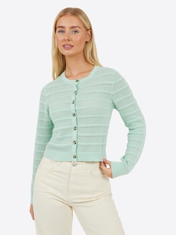 BRAVE SOUL Gebreid vest in Groen: voorkant