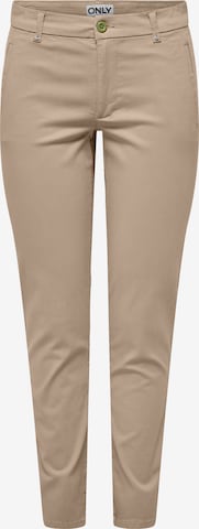 Coupe slim Pantalon chino 'ONLSURA' ONLY en beige : devant