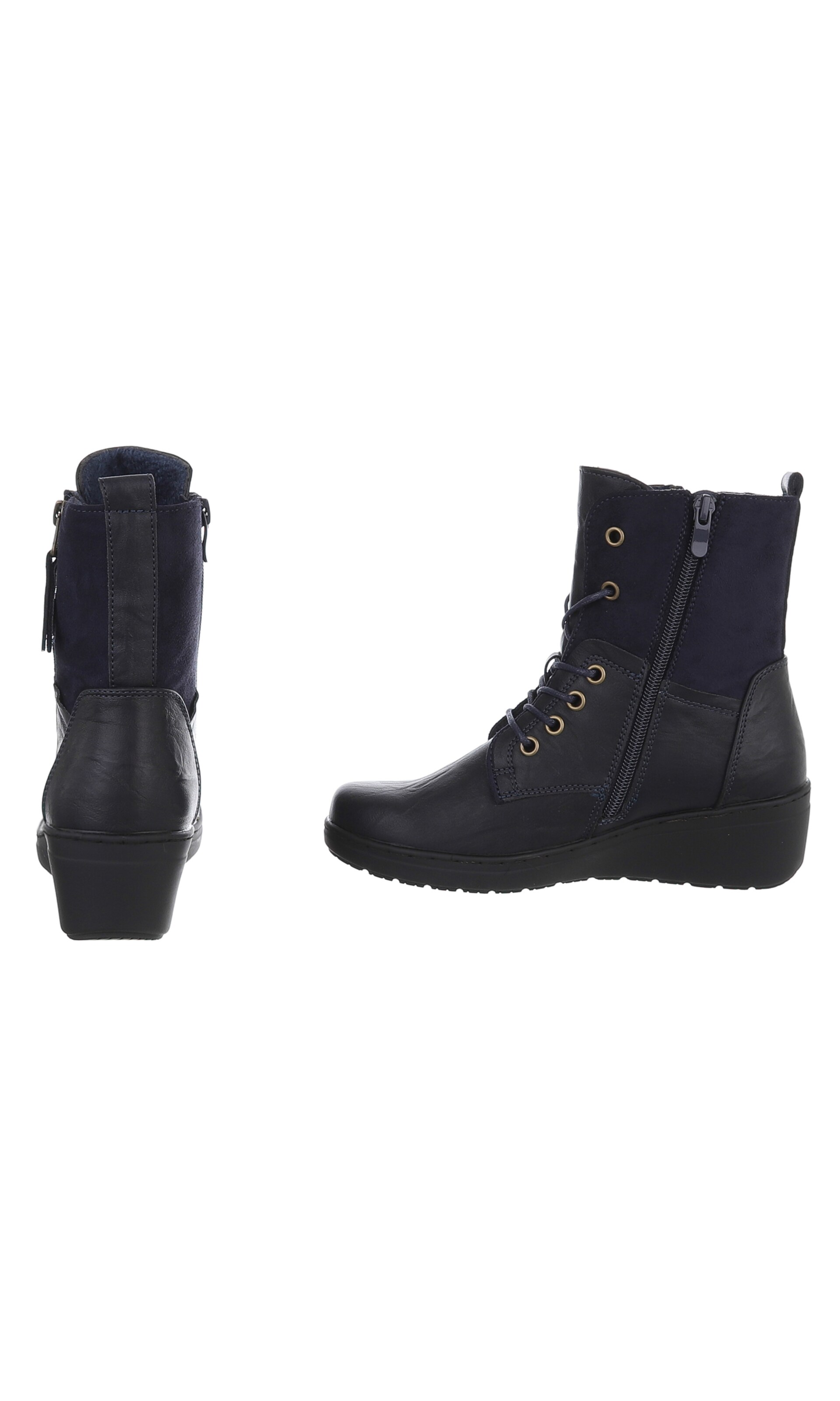 Ital-Design Schnürstiefelette in Blau