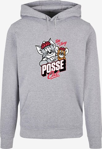 ABSOLUTE CULT Sweatshirt 'Tom and Jerry - Posse Cat' in Grijs: voorkant