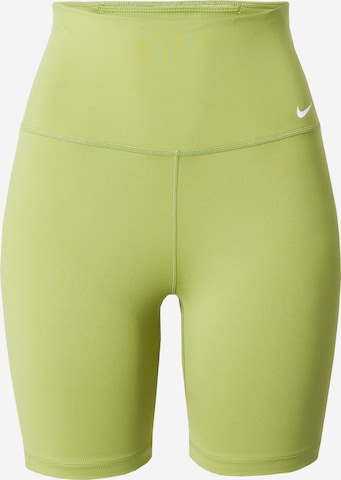 Skinny Pantalon de sport 'ONE' NIKE en vert : devant