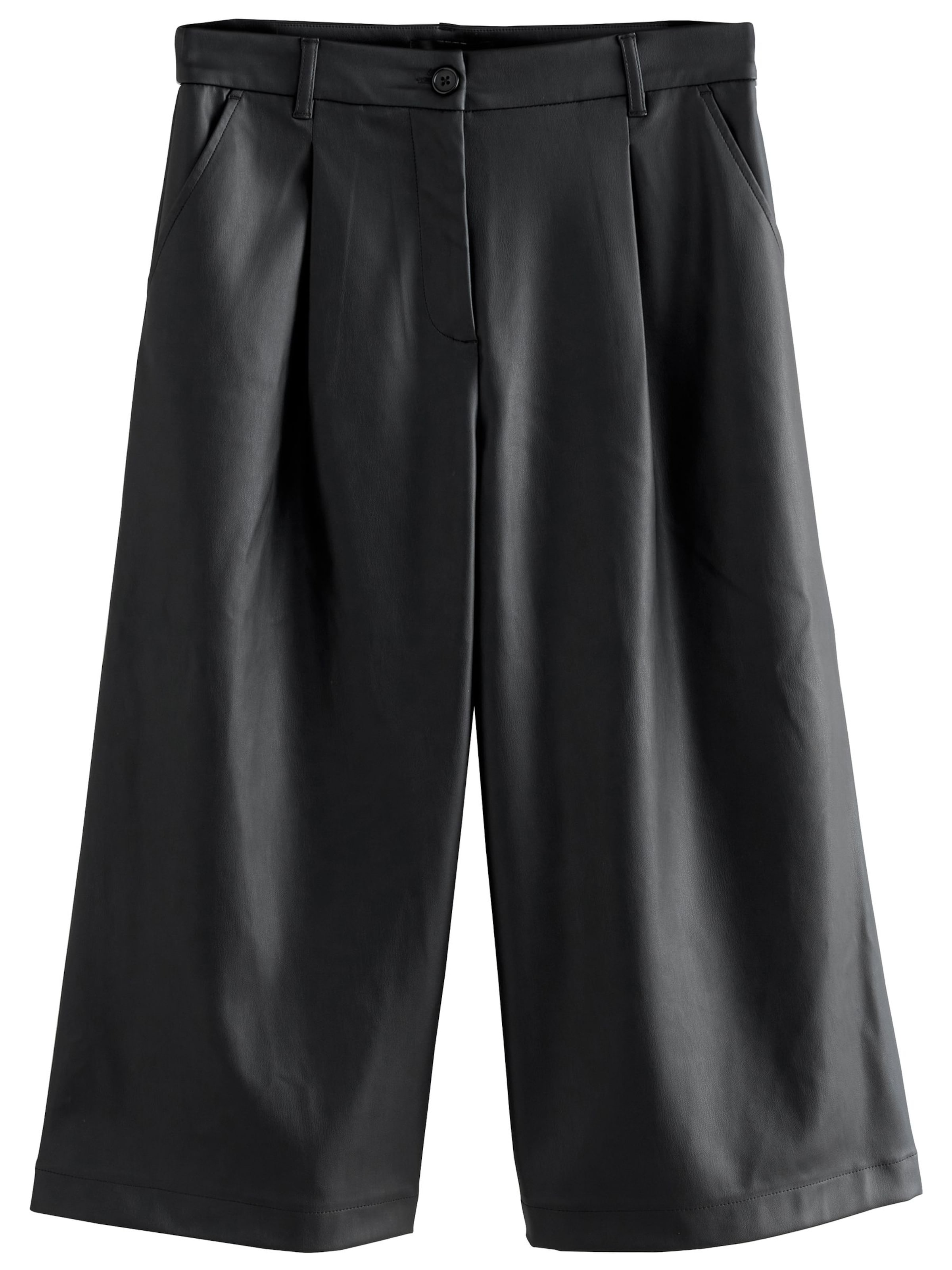 juoda Next Plačios klešnės Klostuotos kelnės: priekis