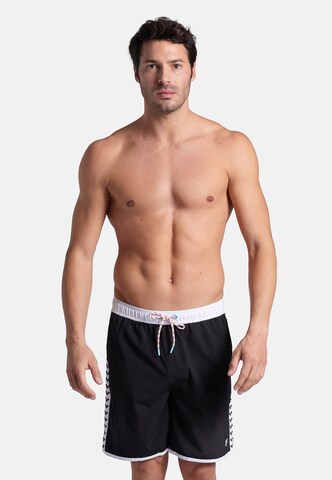 ARENA Board Shorts 'ICONS TEAM STRIPE' in Black: front