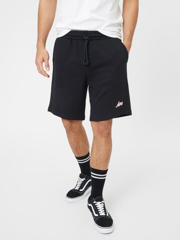 Largi Pantaloni de la AÉROPOSTALE pe negru: față