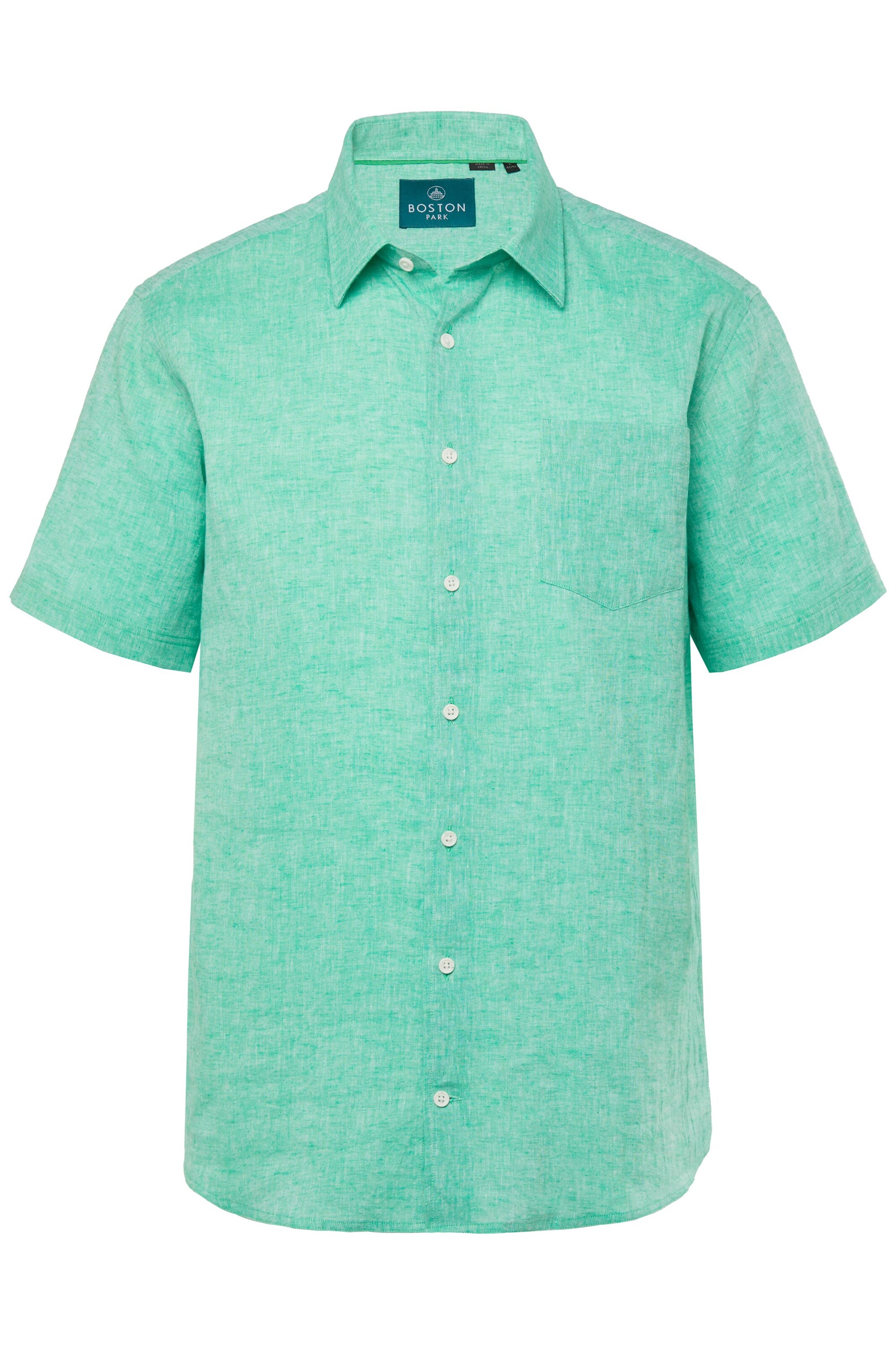 Boston Park Comfort fit Overhemd in Groen: voorkant
