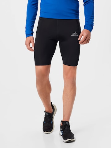 ADIDAS SPORTSWEAR Skinny Workout Pants 'Techfit ' in Black: front